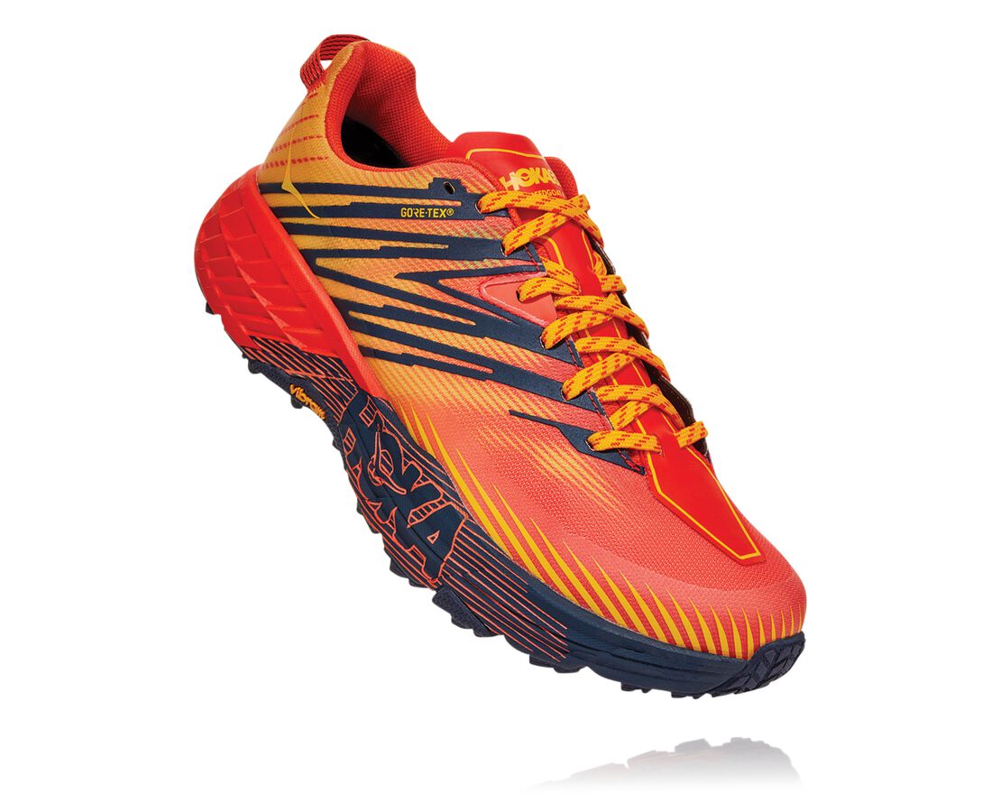 Hoka One One Speedgoat 4 GORE-TEX Férfi Terepfutó Cipő - Piros/Arany [H3468-802]